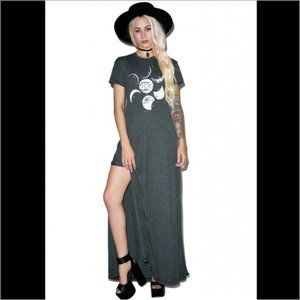 WILDFOX COUTURE Once in a Blue Moon Journey Tee Shirt Maxi Dress Size S